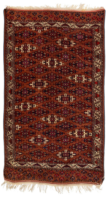 Antique Yomut Handwoven Tribal Rug