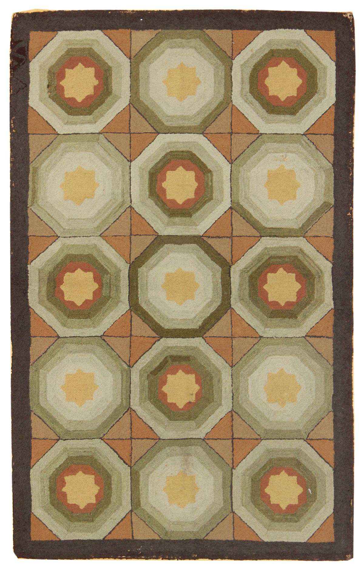 Antique Hooked American Handwoven Contemporary Rug