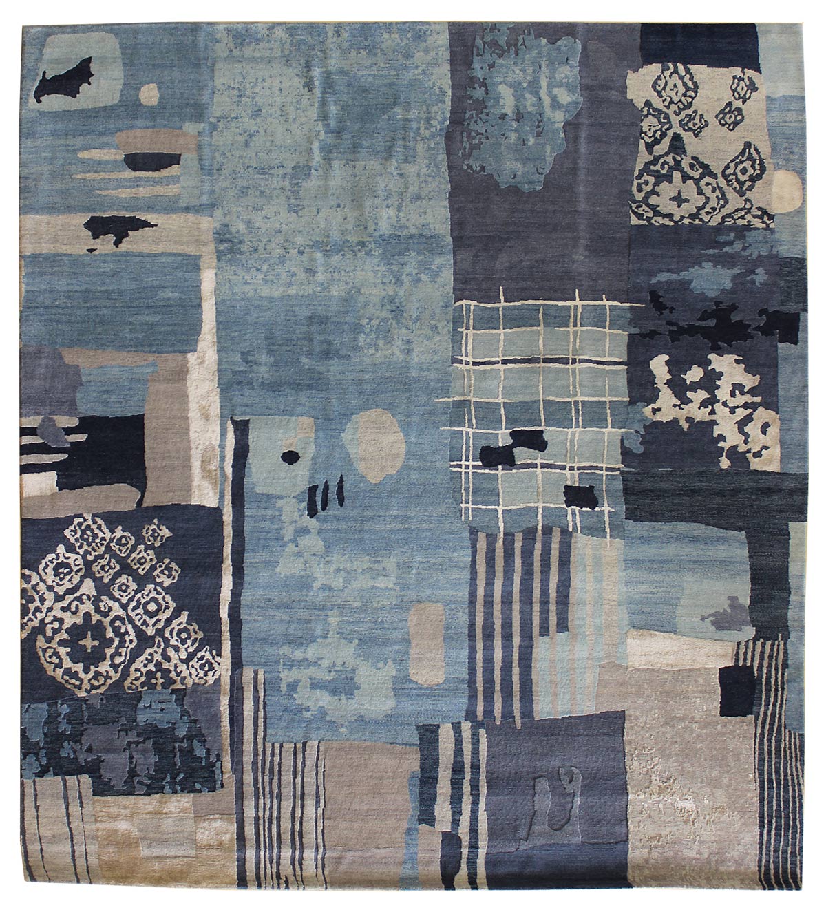 Japanese Patchwork Handwoven Contemporary Rug