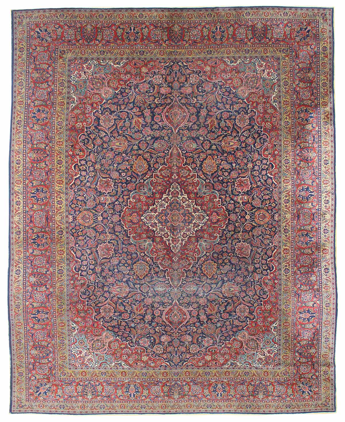 Antique Kashan Handwoven Traditional Rug