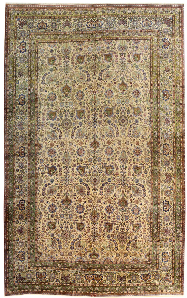 Antique Kerman Handwoven Traditional Rug