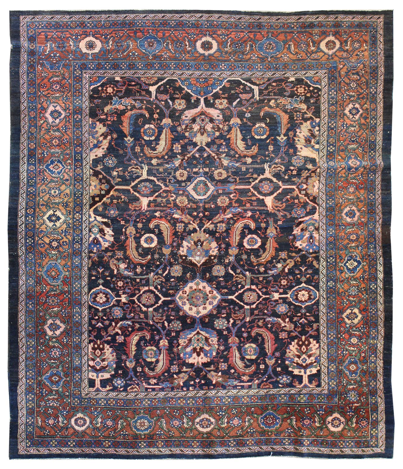 Antique Malayer Handwoven Traditional Rug