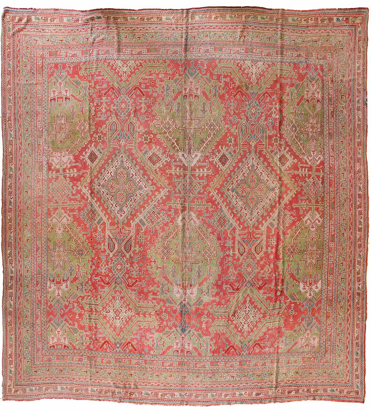Antique Oushak Handwoven Traditional Rug
