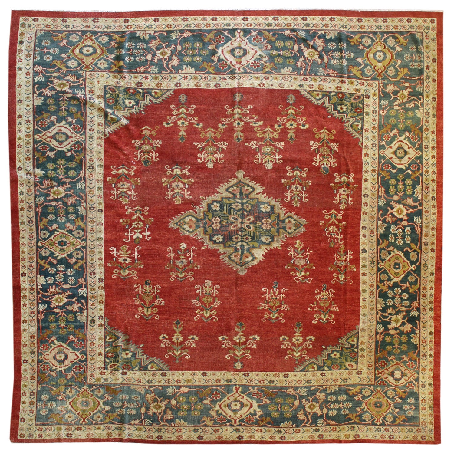 Antique Sultanabad Handwoven Traditional Rug
