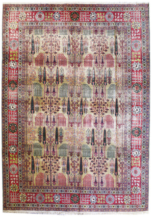 Antique Tabriz Handwoven Traditional Rug