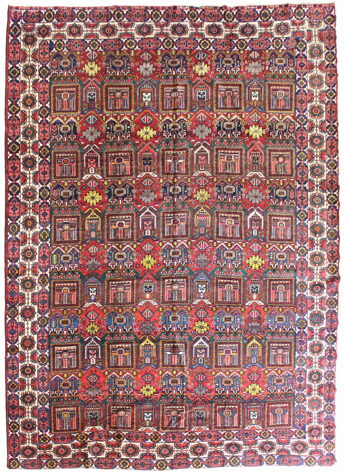 Antique Bakhtiari Handwoven Tribal Rug