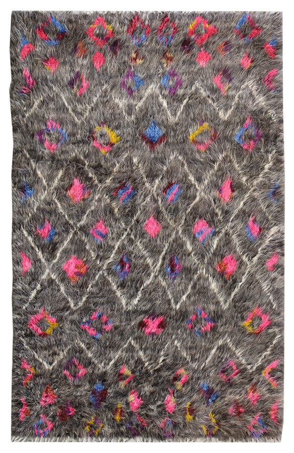 Beni Ouraine Handwoven Tribal Closeout Rug, J58158