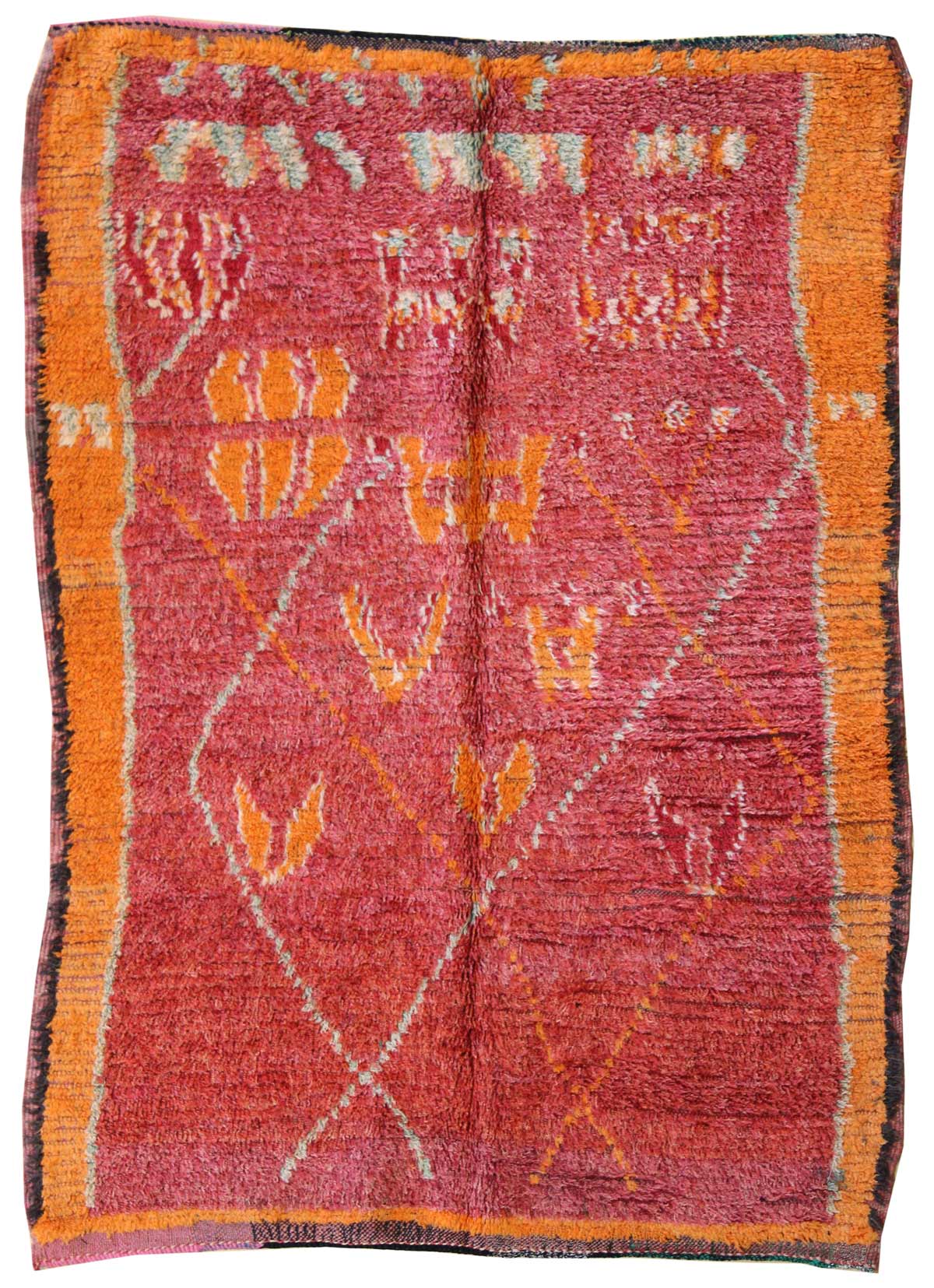 Vintage Middle Atlas Handwoven Tribal Rug