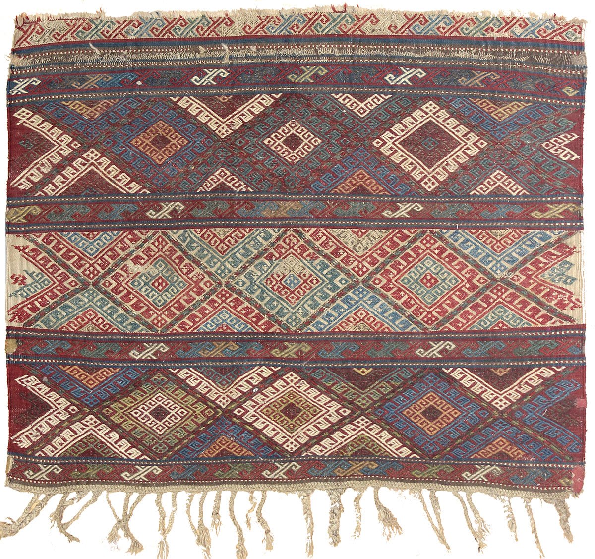 Antique Turkish Jijim Handwoven Tribal Rug
