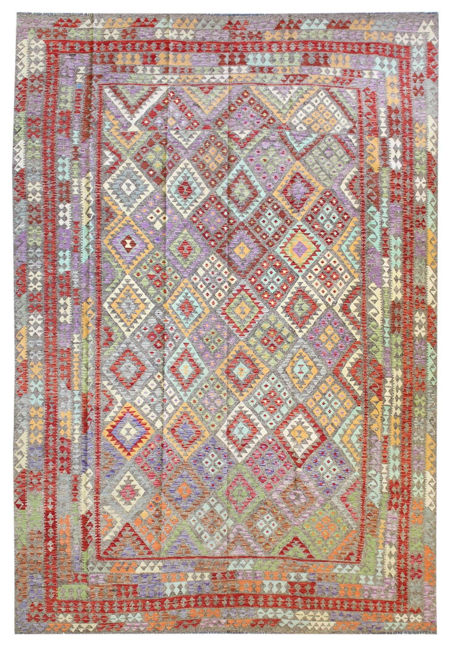 Uzbek Kilim Handwoven Tribal Rug