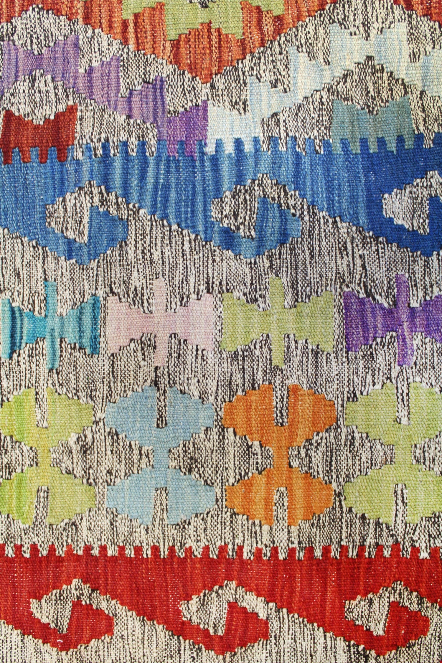 Uzbek Kilim Handwoven Tribal Rug, J59162