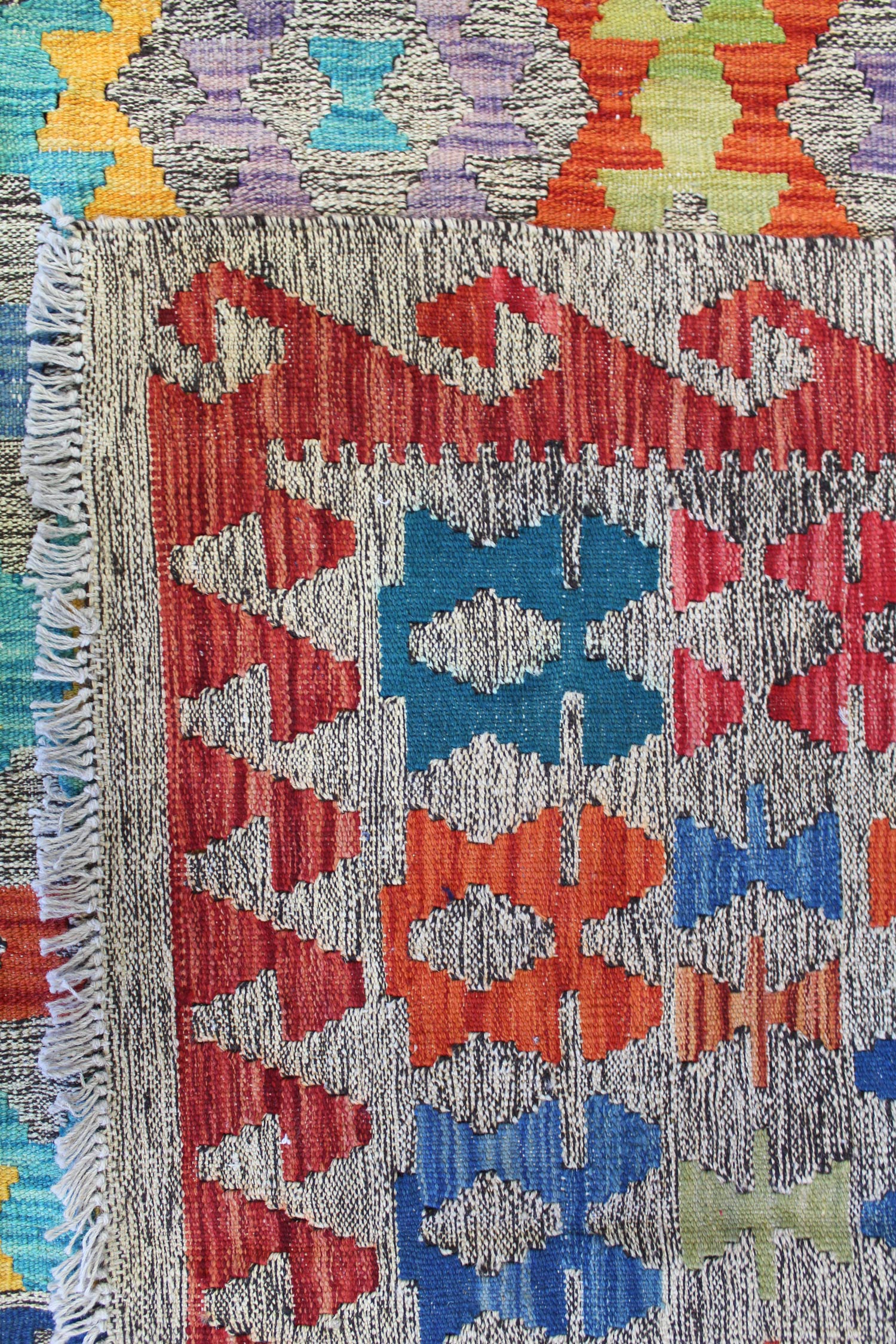 Uzbek Kilim Handwoven Tribal Rug, J59162