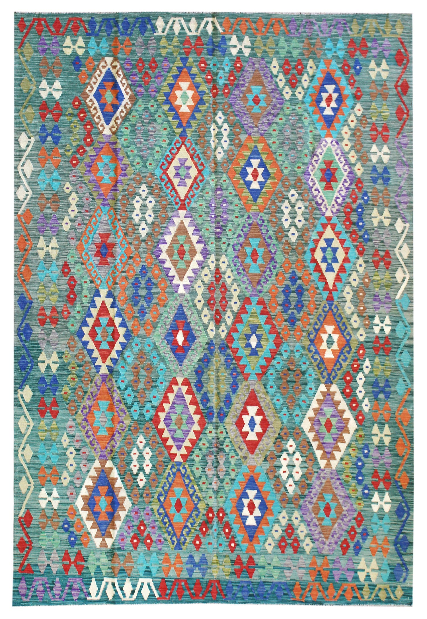Uzbek Kilim Handwoven Tribal Rug