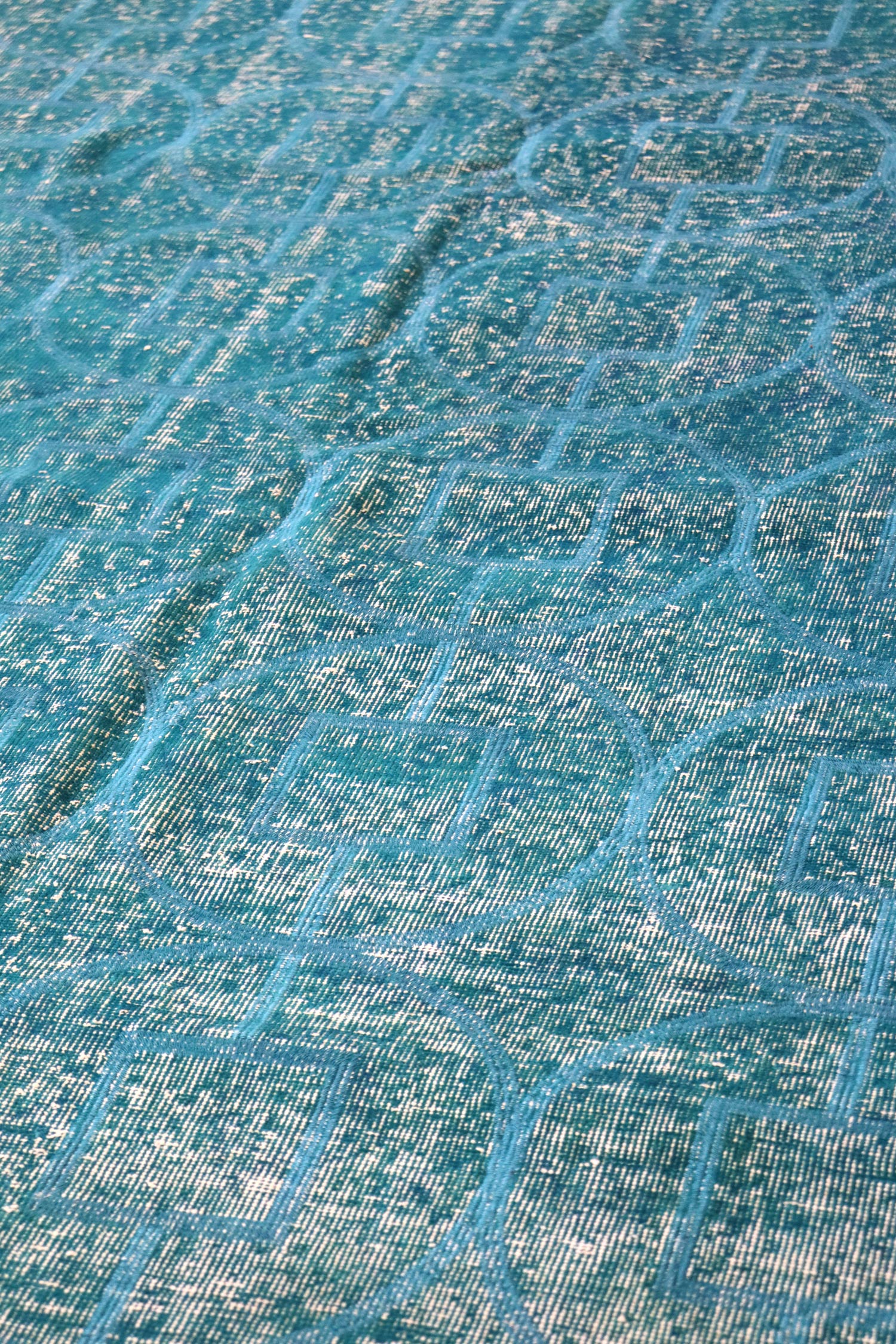 Vintage Embroidered Overdye Handwoven Contemporary Rug Landry & Arcari