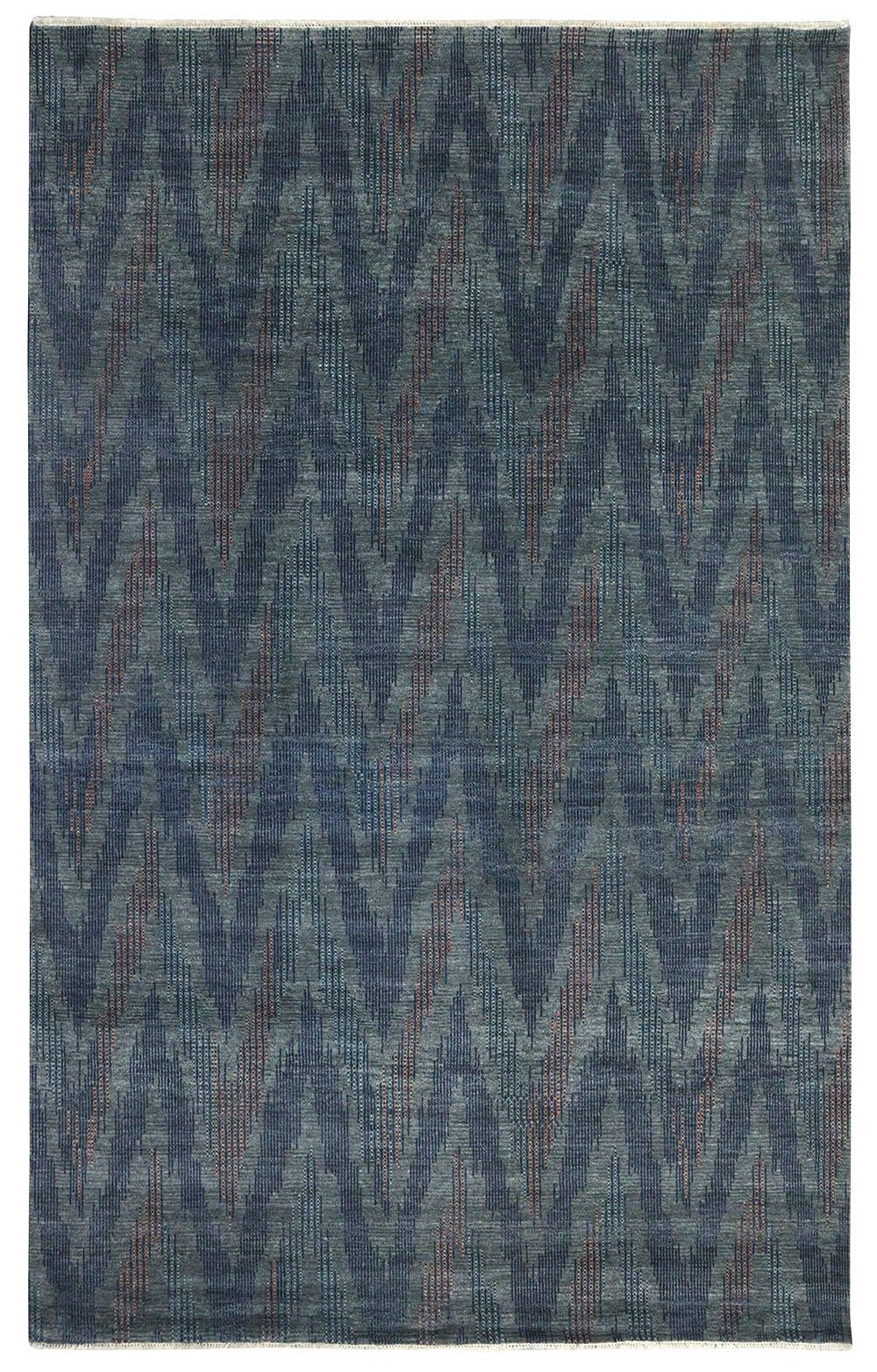 Rectangle Rug Flame Design Flame Stitch Handwoven Contemporary Rug | Landry & Arcari