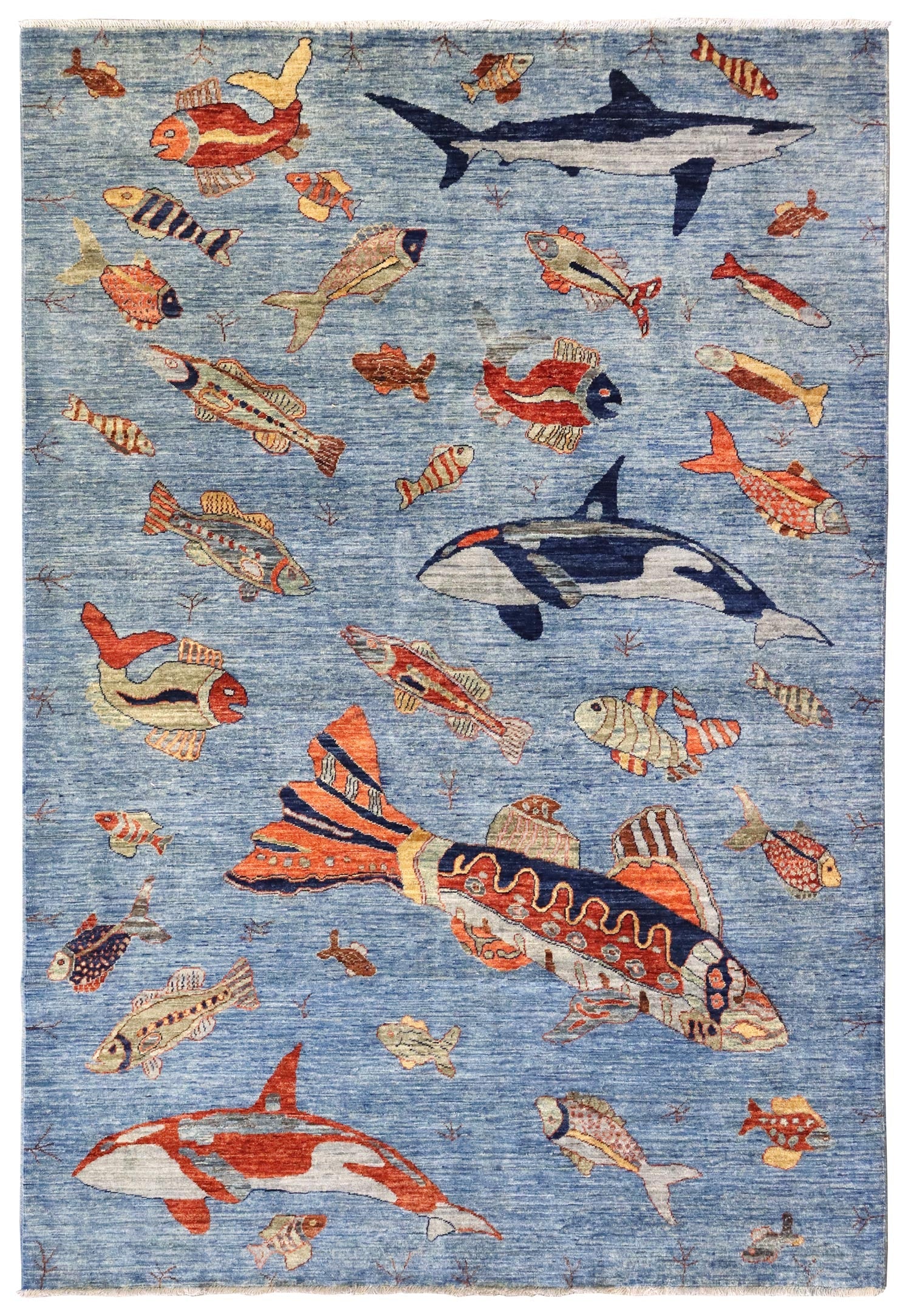 Orca Fish Handwoven Contemporary Rug Landry & Arcari