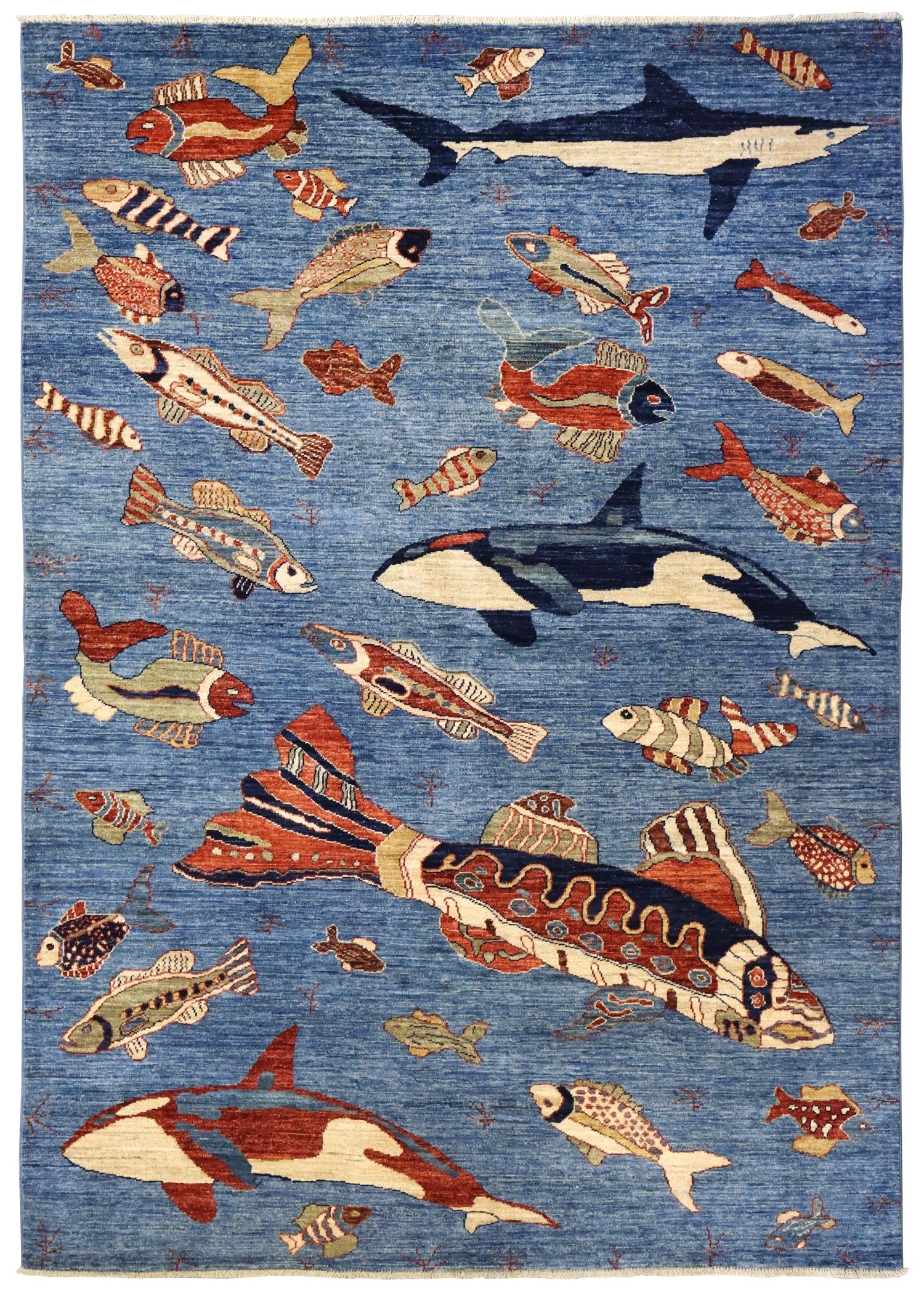 Orca Fish Handwoven Contemporary Rug Landry & Arcari