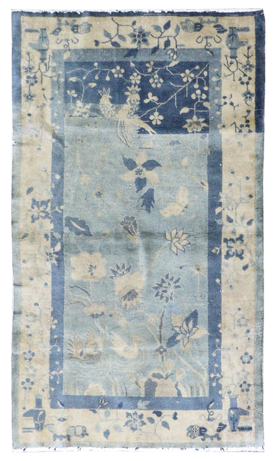 Vintage Art Deco Handwoven Traditional Rug