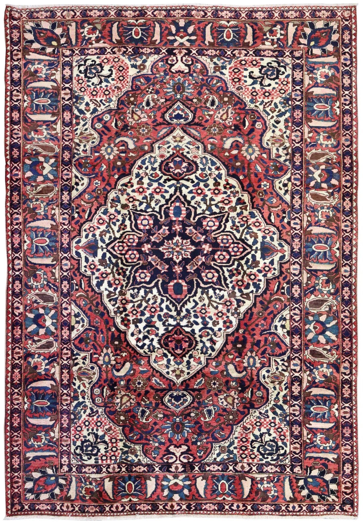 Vintage Bakhtiari Handwoven Traditional Rug