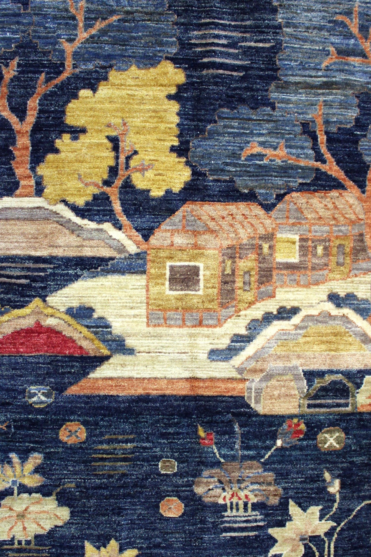 Deco Landscape Handwoven Traditional Rug, J69506