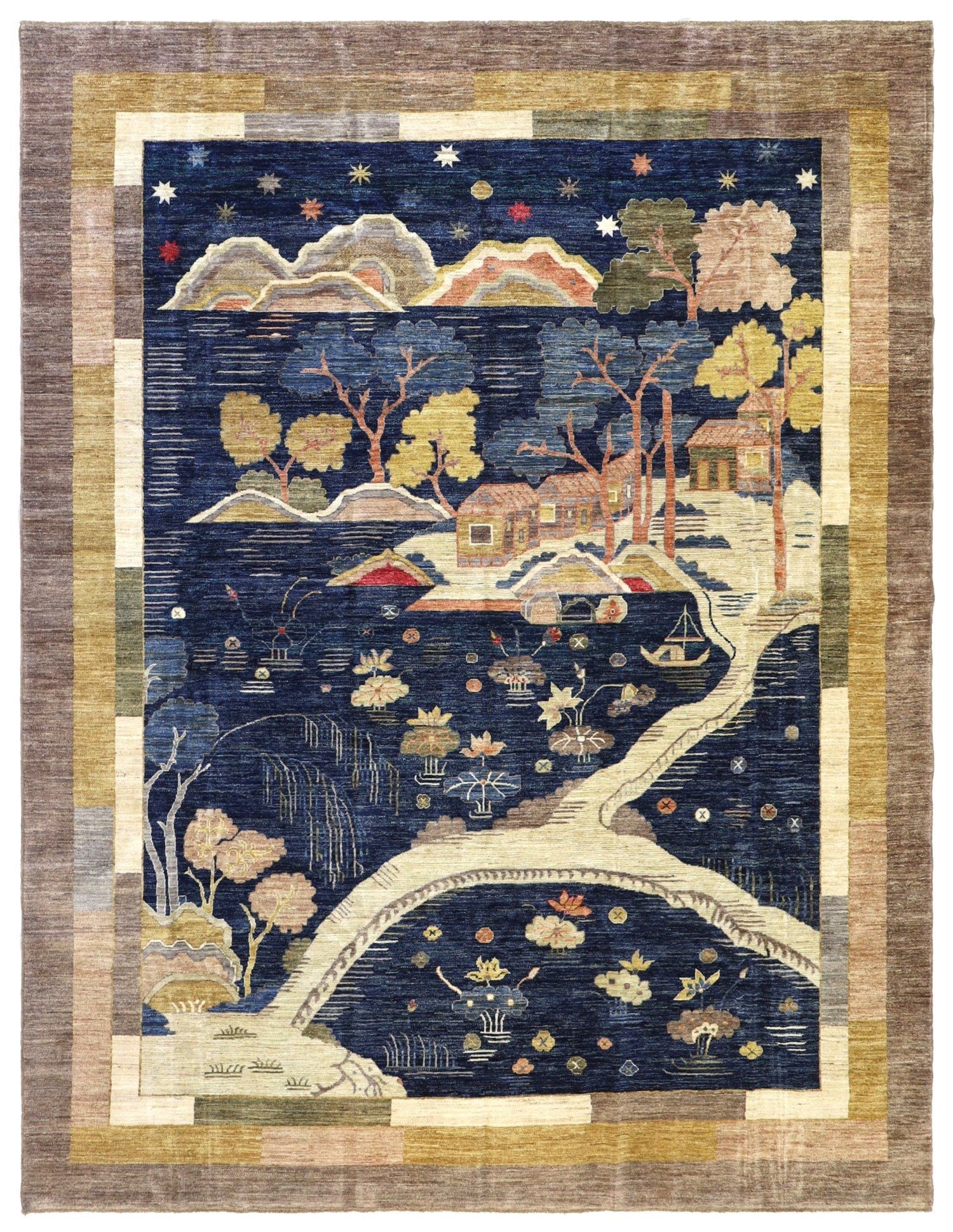 Deco Landscape Handwoven Traditional Rug