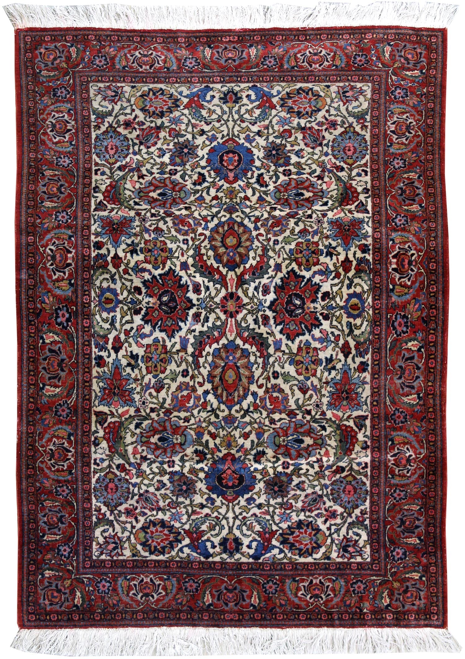 Antique Isfahan Handwoven Traditional Rug