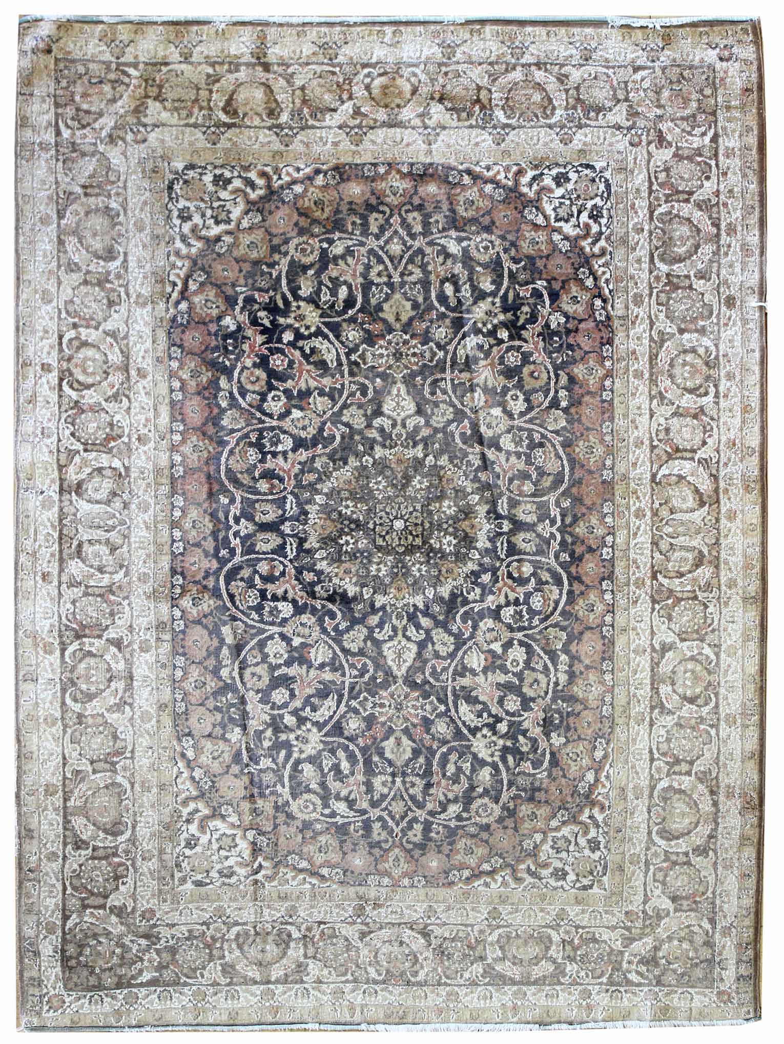 Vintage Isfahan Handwoven Traditional Rug