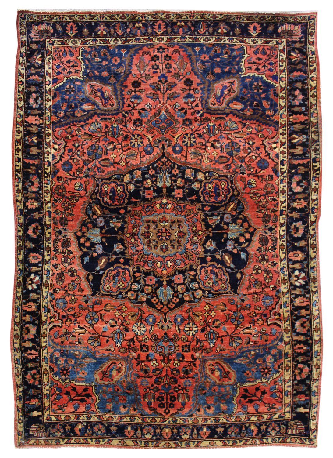 Antique Jozan Sarouk Handwoven Traditional Rug