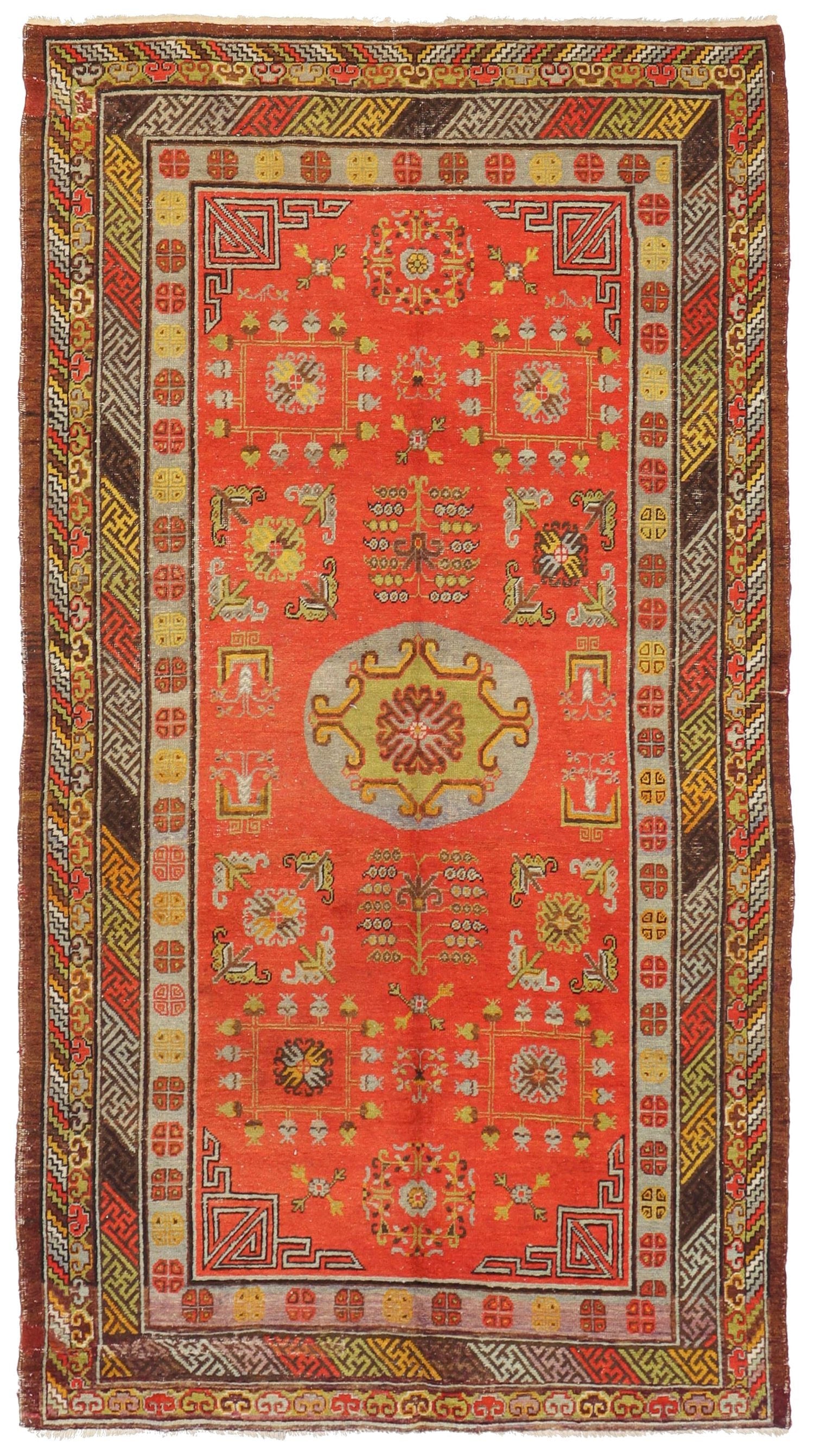 Vintage Khotan Handwoven Traditional Rug
