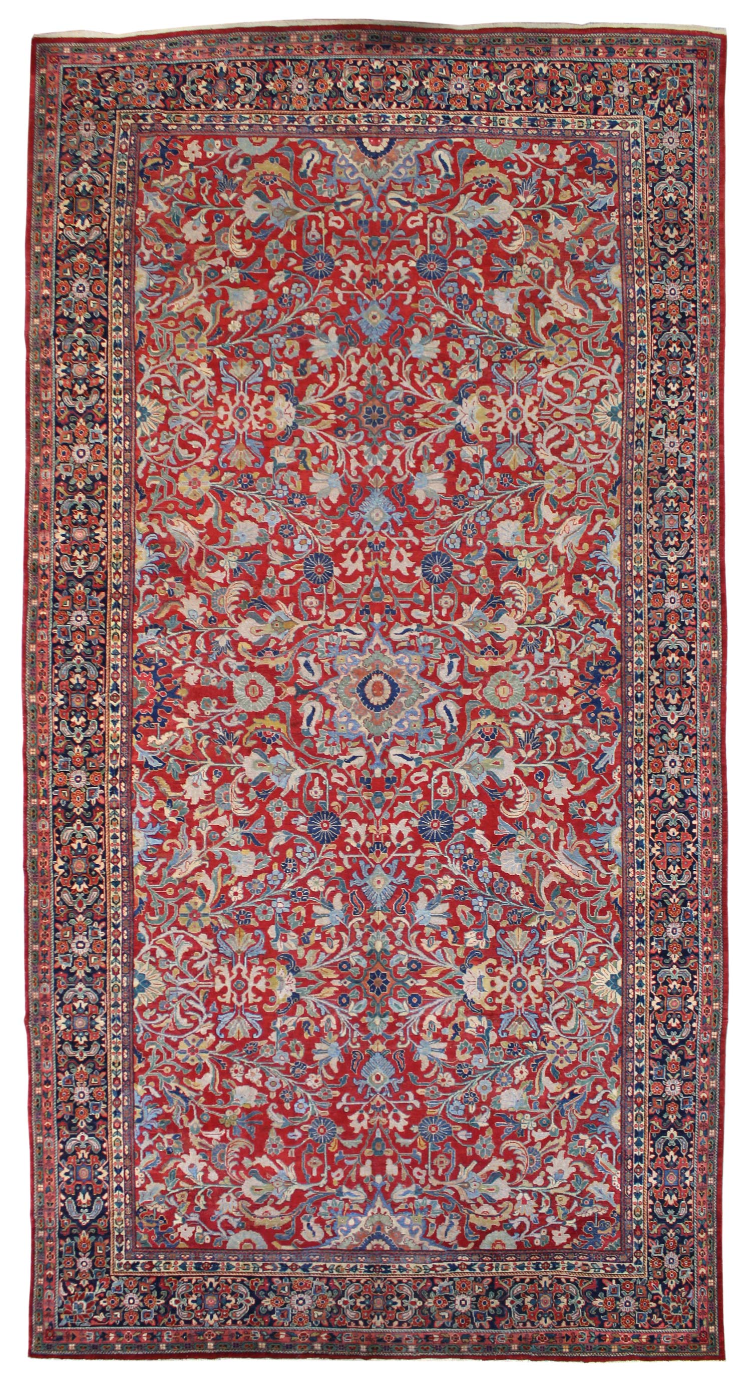 Antique Mahal Handwoven Traditional Rug
