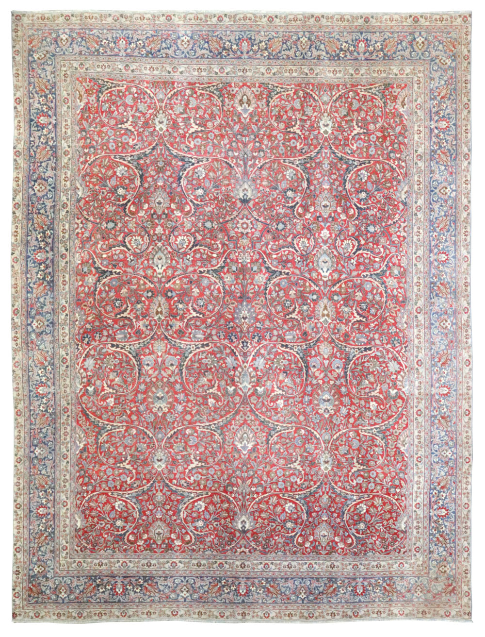Vintage Mashad Handwoven Traditional Rug