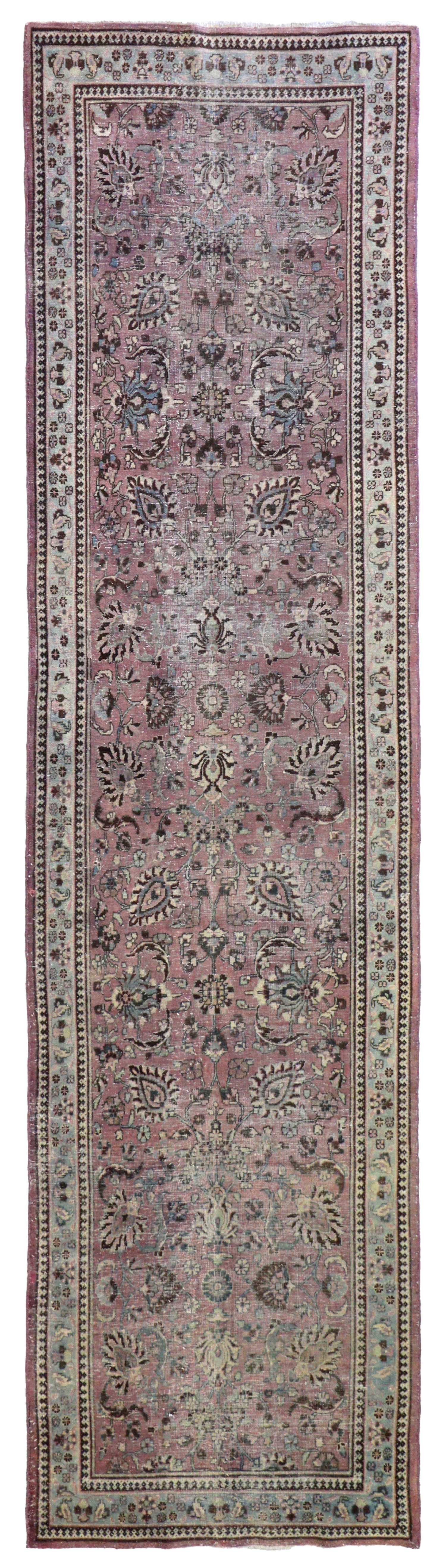 Vintage Mashad Handwoven Traditional Rug
