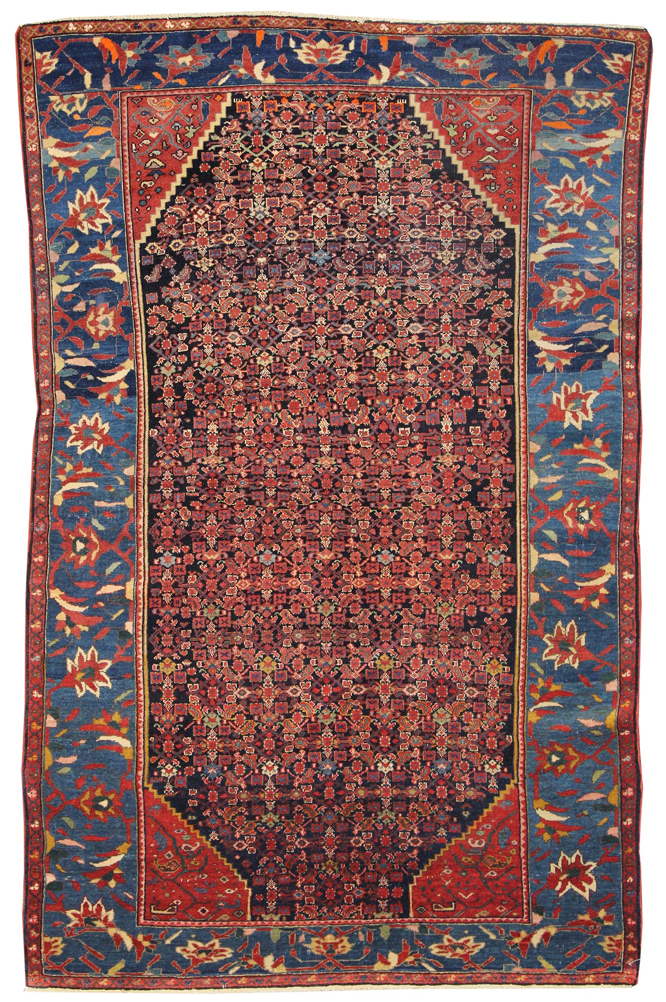 Antique Mission Malayer Handwoven Traditional Rug