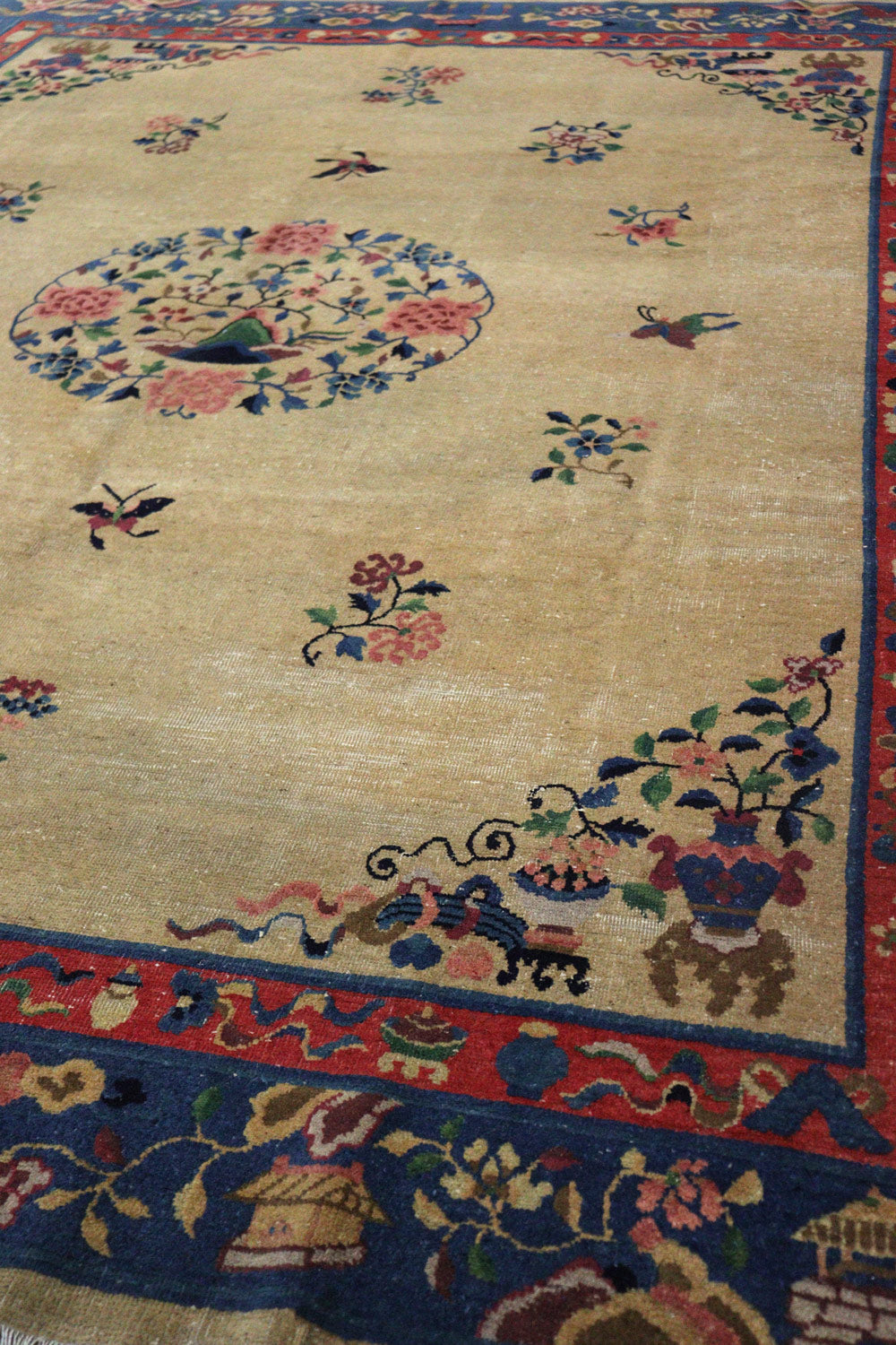 Antique Peking Handwoven Traditional Rug, J67948