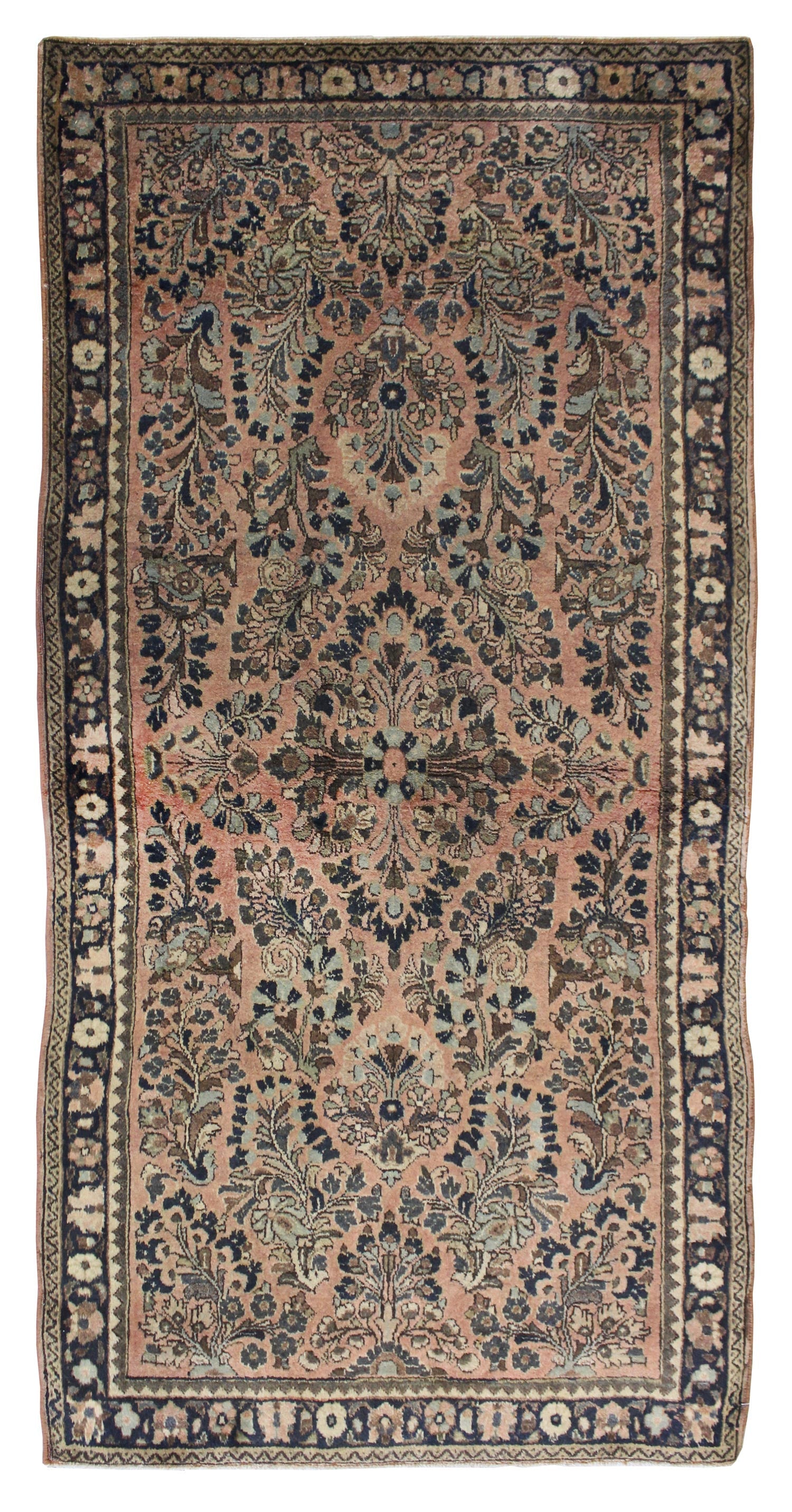 Antique Sarouk Handwoven Traditional Rug