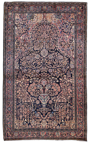 Antique Sarouk Handwoven Traditional Rug