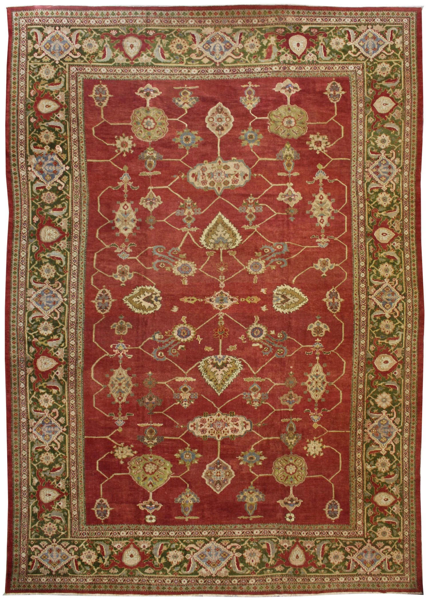 Antique Sultanabad Handwoven Traditional Rug