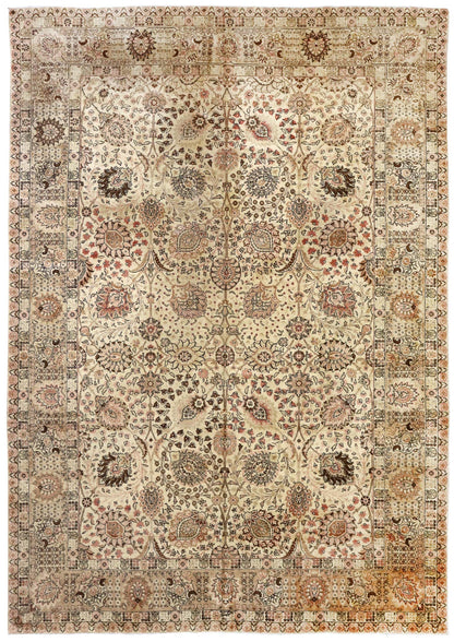 Antique Tabriz Handwoven Traditional Rug