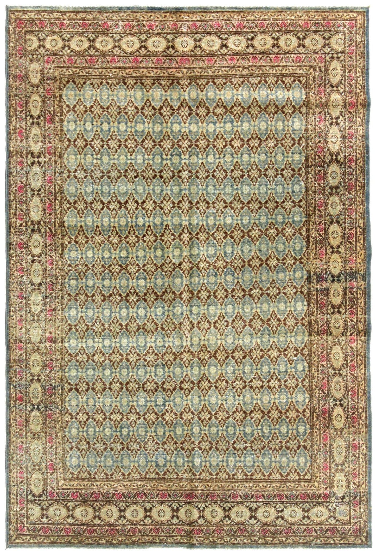 Vintage Tabriz Handwoven Traditional Rug