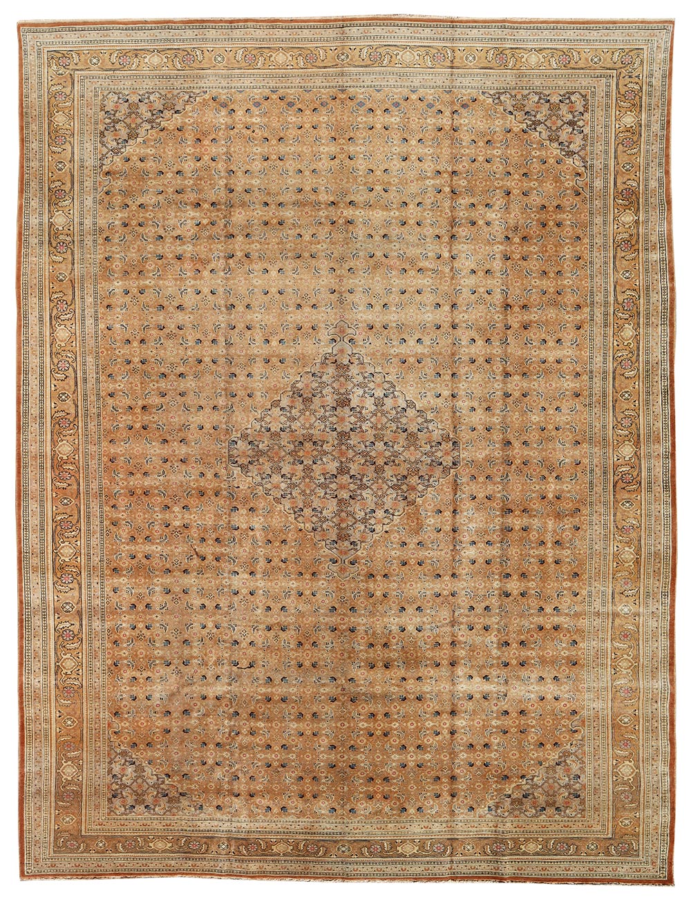 Antique Tabriz Handwoven Traditional Rug