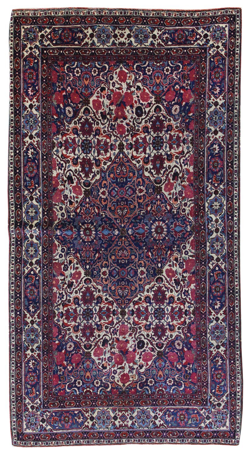 Antique Veramin Handwoven Traditional Rug