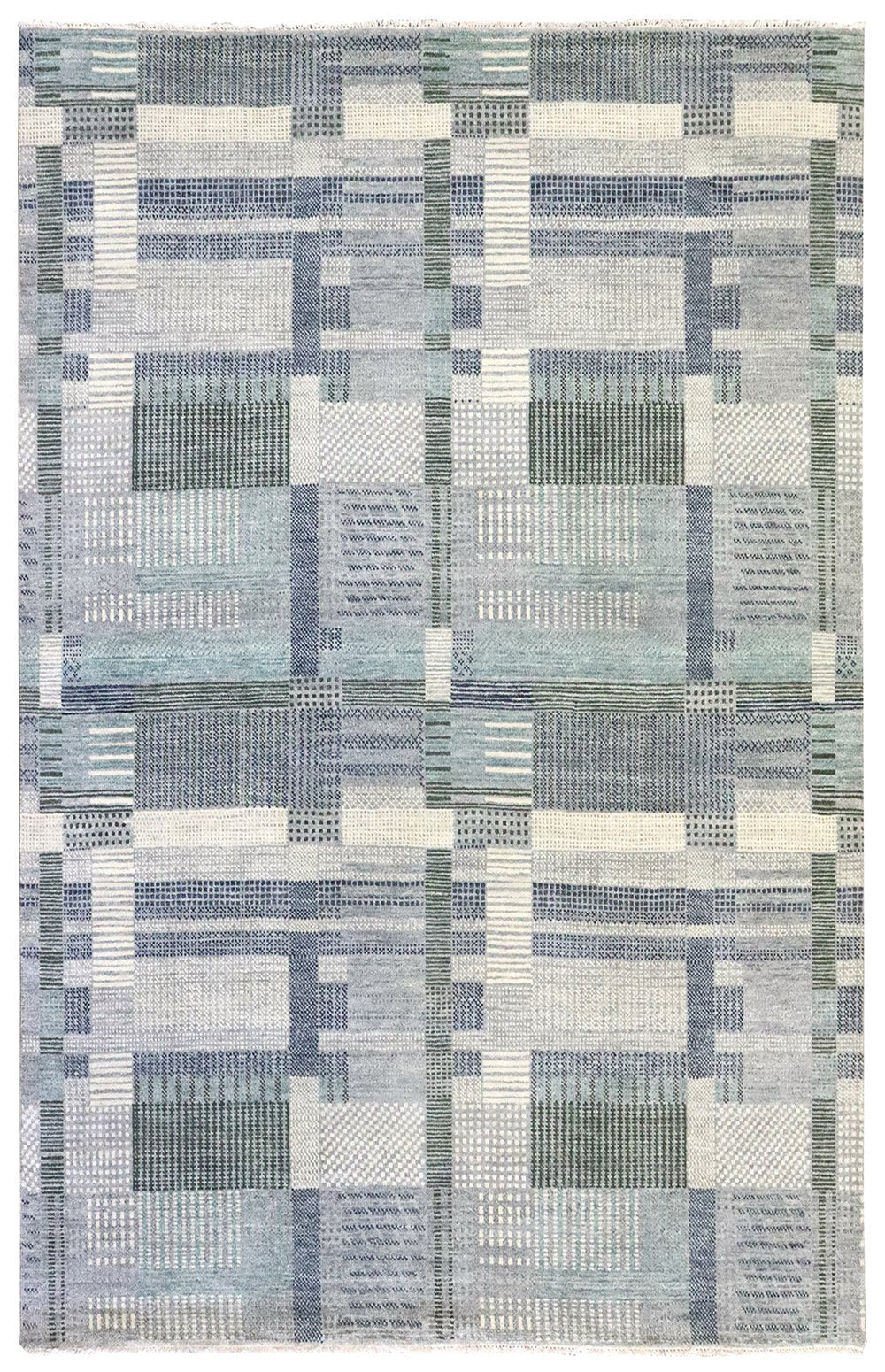 Abstract Plaid Handwoven Transitional Rug