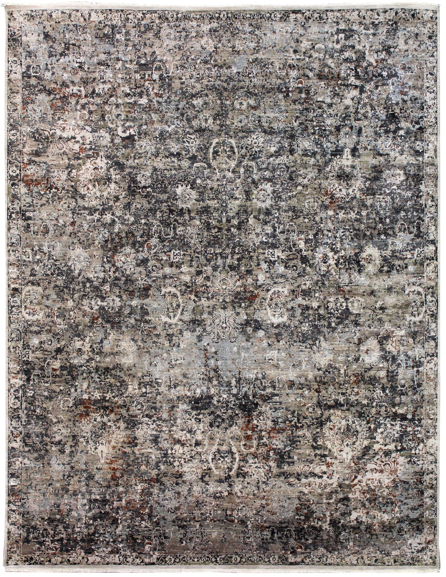 Erased Isfahan Handwoven Transitional Rug
