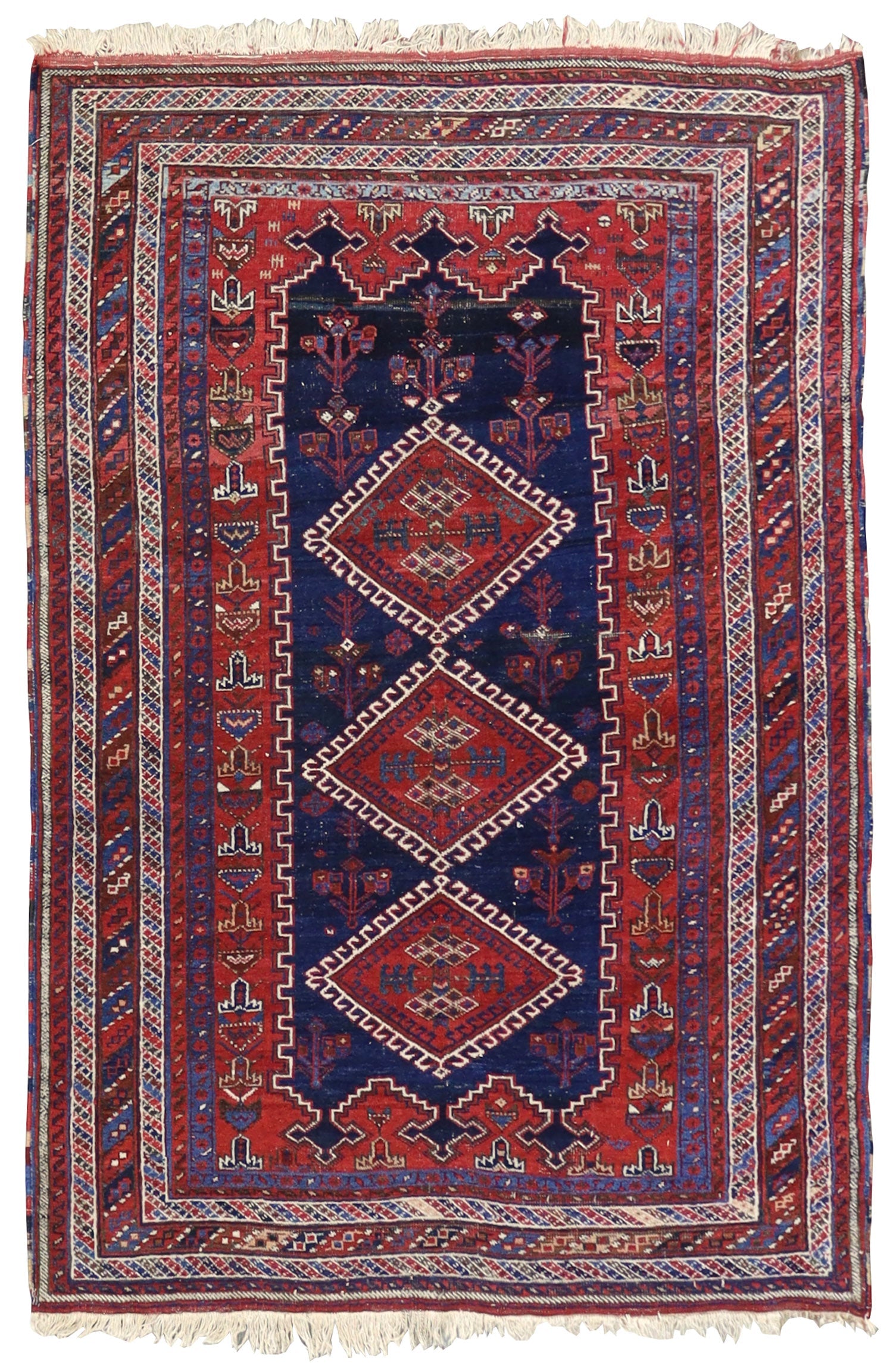 Vintage Afshar Handwoven Tribal Rug
