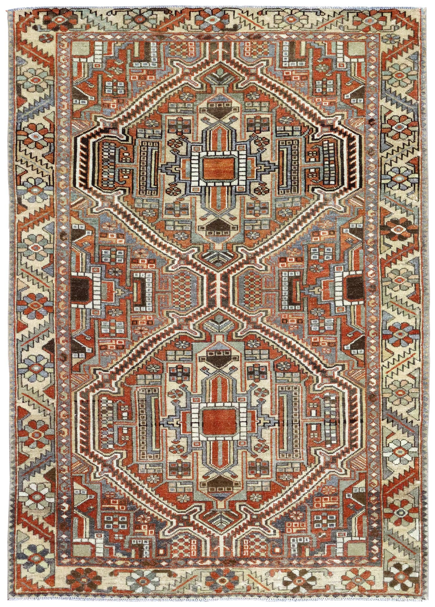 Vintage Bakhtiari Handwoven Tribal Rug