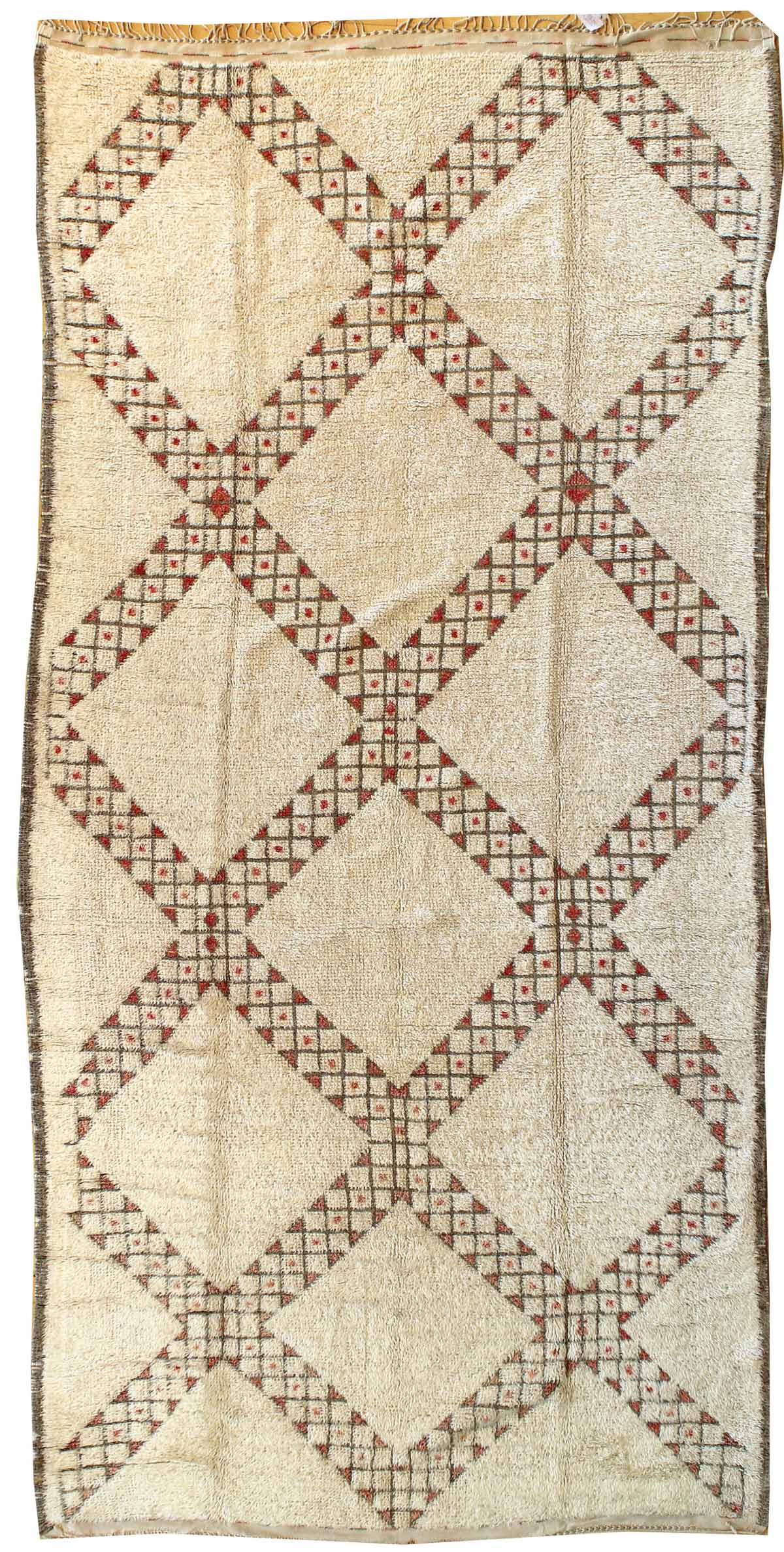 Vintage Beni Ouraine Handwoven Tribal Rug