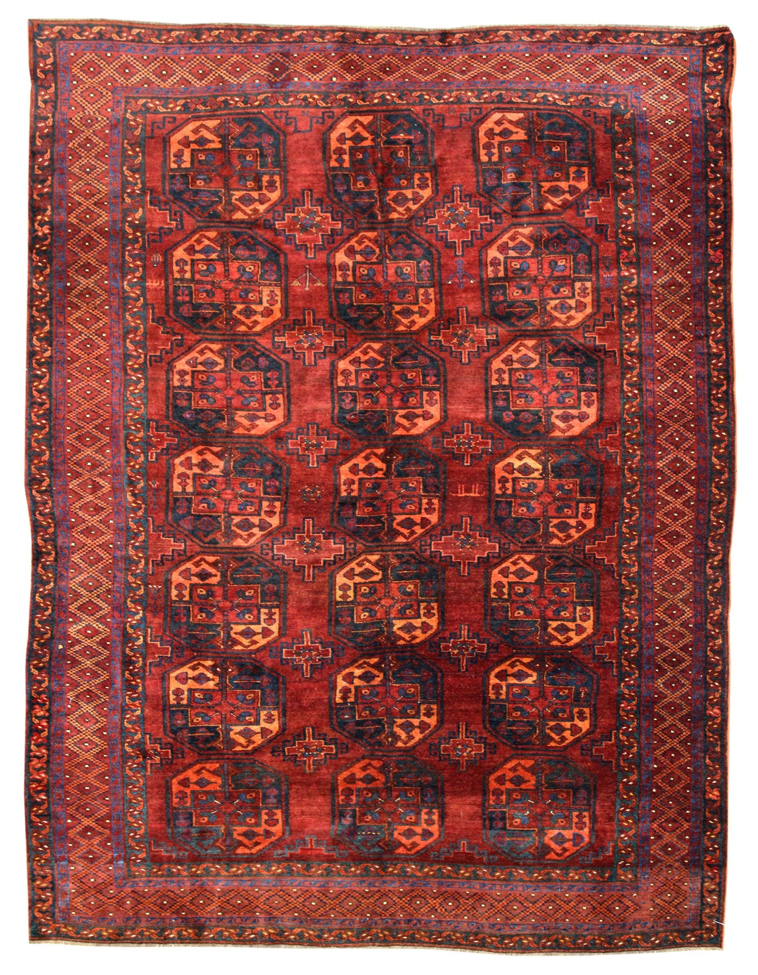 Antique Ersari Handwoven Tribal Rug