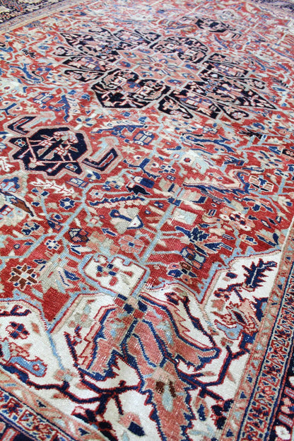 Vintage Heriz Handwoven Tribal Rug, J61493