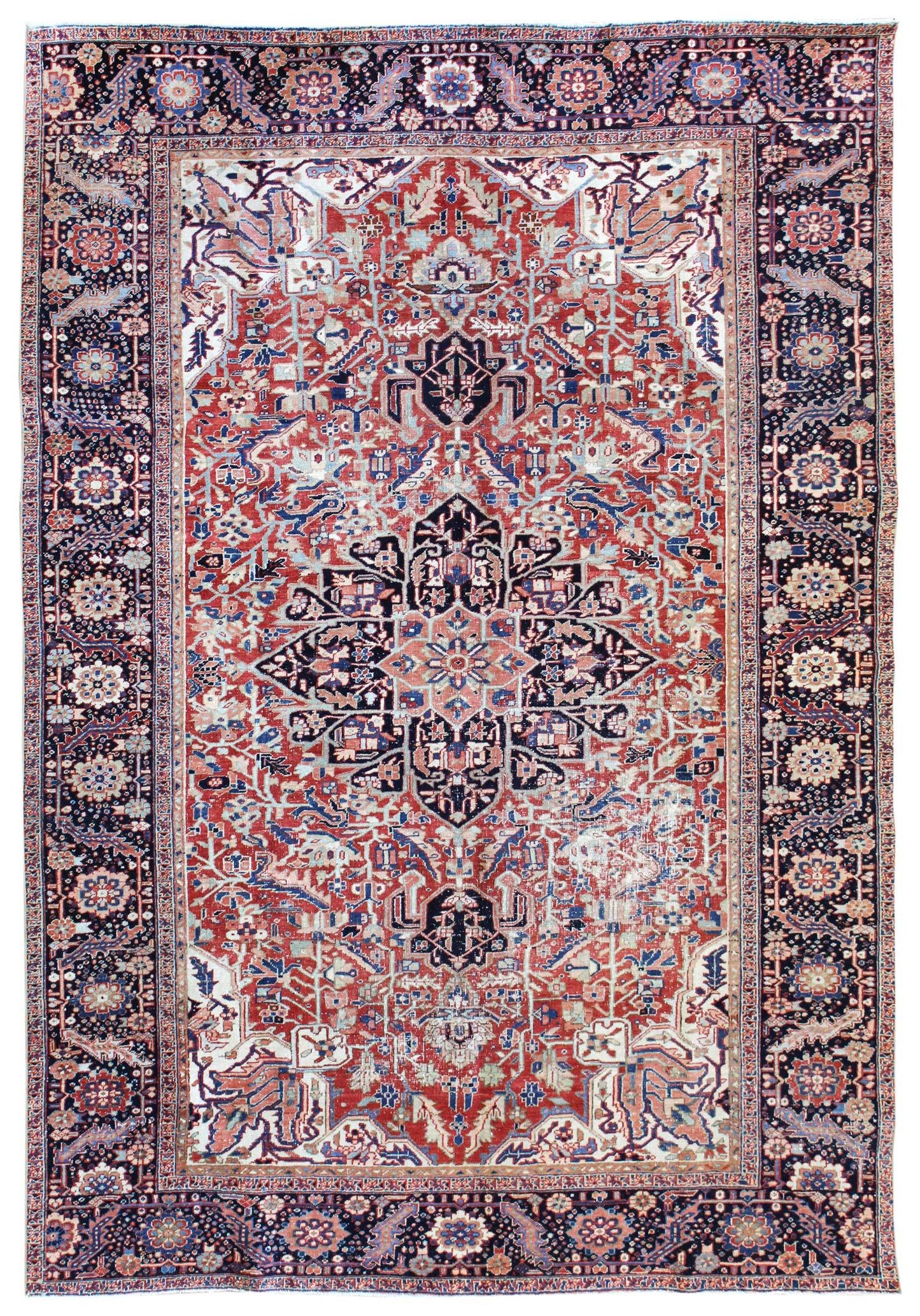 Vintage Heriz Handwoven Tribal Rug