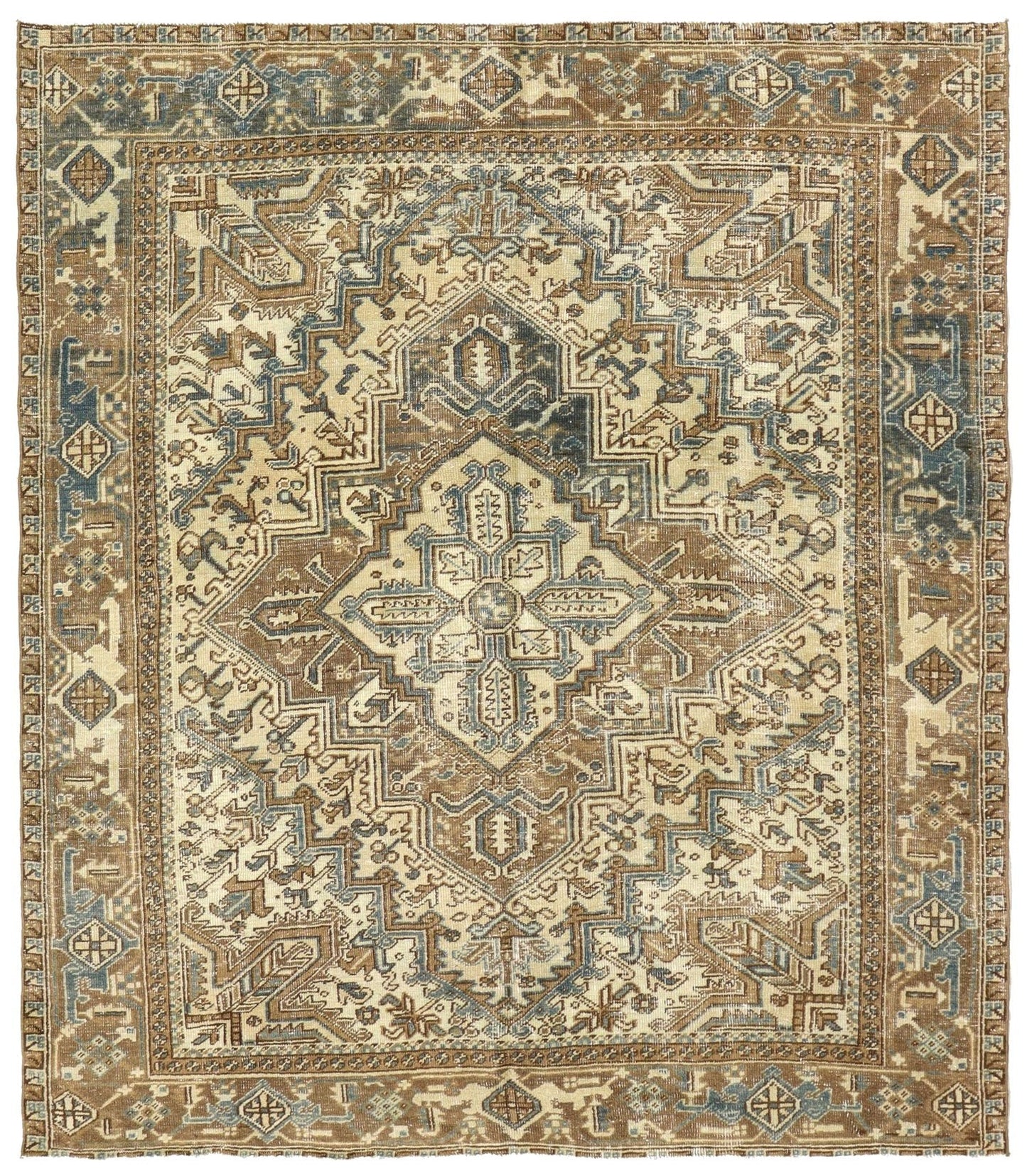 Vintage Heriz Handwoven Tribal Rug